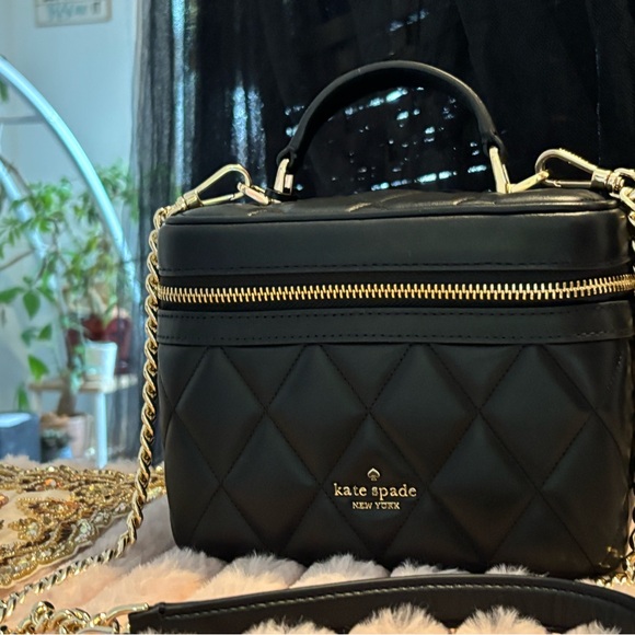 Kate Spade Black Quilted Crossbody Bag like new